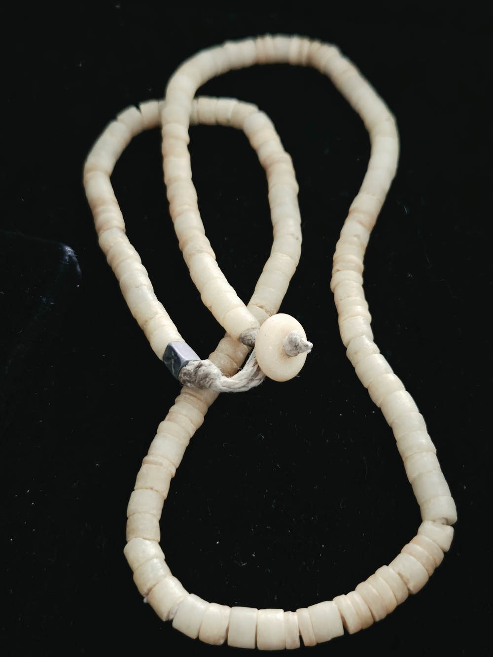 Vintage Artisan Cream Heishi Style Disk Bead Necklace